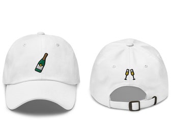 Champagne Embroidered Baseball Cap, Cute Embroidered Hat, Champagne Lover Gift, Champagne Dad Hat, Embroidery Baseball Hat Women, Cheers Hat