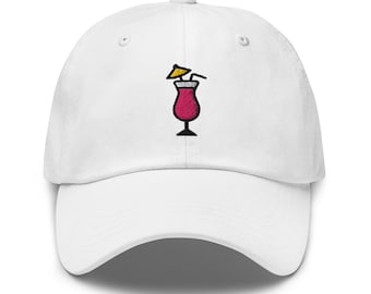 Cappello ricamato con scritta "Fragola Daiquiri" / Cappellino da baseball per amanti dei cocktail