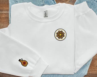 Waffle Embroidered Sweatshirt | Breakfast Lover Crewneck