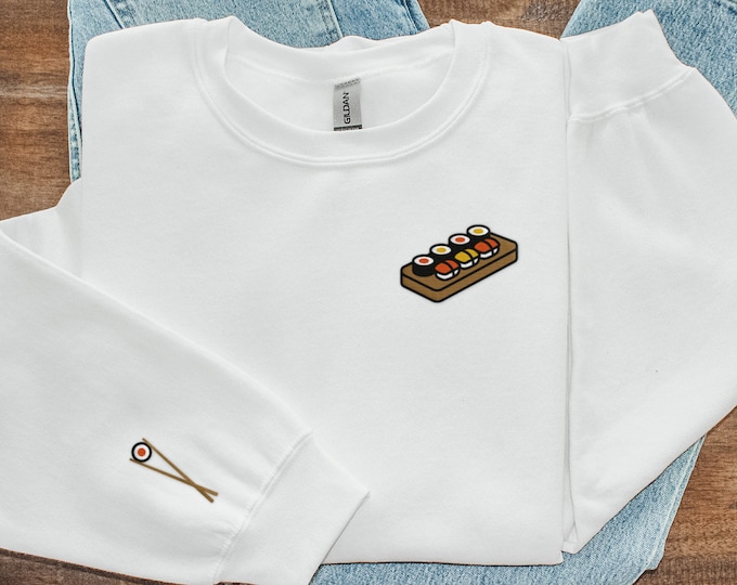 Sushi Embroidered Sweatshirt | Food Lover Crewneck