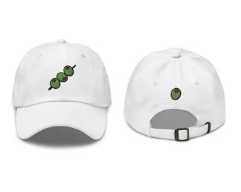 Olijfkleurige geborduurde baseballpet | Vaderhoed