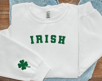 Irish Embroidered Saint Patrick's Day Crewneck Sweatshirt