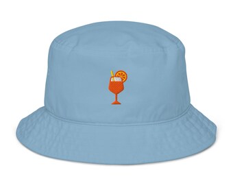 Cappello Porta Bibite SERTAS Spritz O'Clock Bucket Hat Orange Cotton Cocktail Regali Per Un Pescatore