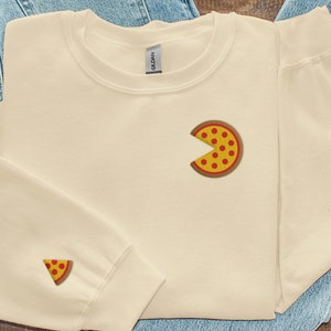 Pizza Embroidered Crewneck Sweatshirt, Pizza Gifts, Cute Comfy Crewneck, Pizza Embroidery Sweater, Foodie Sweatshirt, Pizza Lover Gift