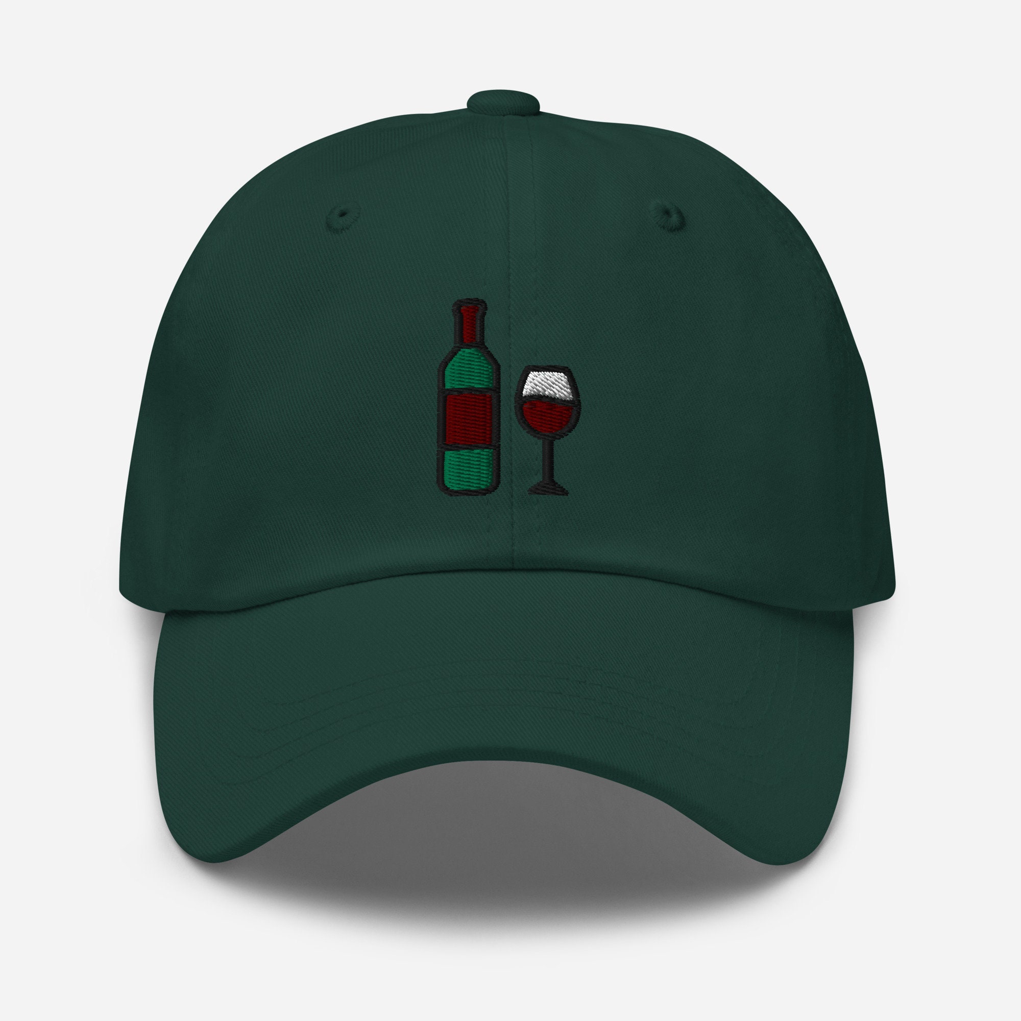 Red Wine Embroidered Baseball Cap | Dad Hat - Etsy