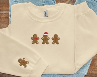 Gingerbread Cookie Embroidered Sweatshirt | Christmas Crewneck