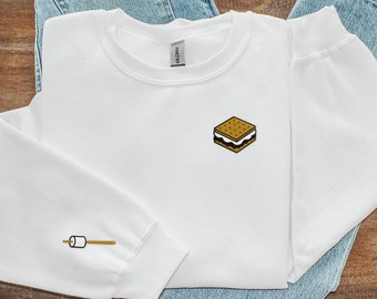 Smores Embroidered Sweatshirt | Summer Camping Crewneck