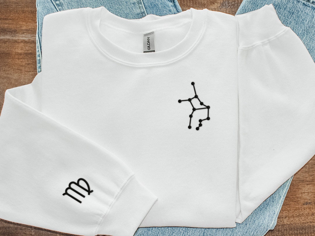 Virgo Embroidered Crewneck Sweatshirt, Virgo Astrology Gift, Virgo
