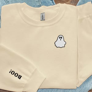 Ghost Embroidered Sweatshirt | Halloween Crewneck