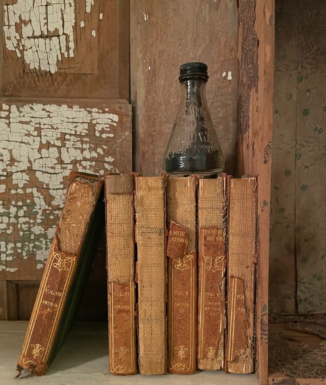 Set of 6 Antique Books Etsy Denmark