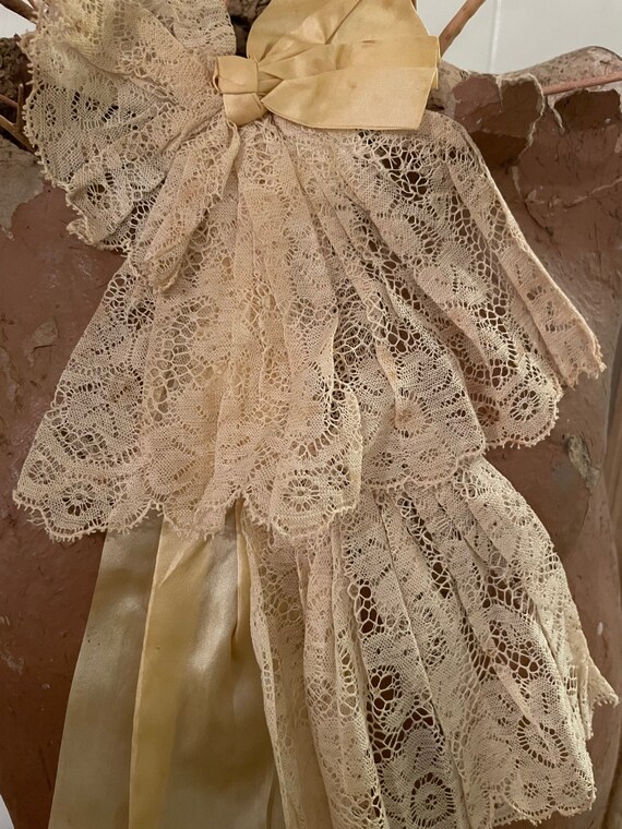 Antique Victorian Yellow and Lace Bodice Panel/Jaโฆ - image 6