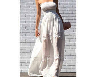 White strapless sale summer dress
