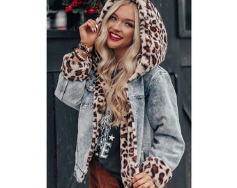Hooded Denim Jacket - Etsy