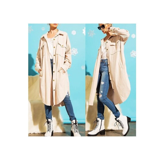 cream long shacket