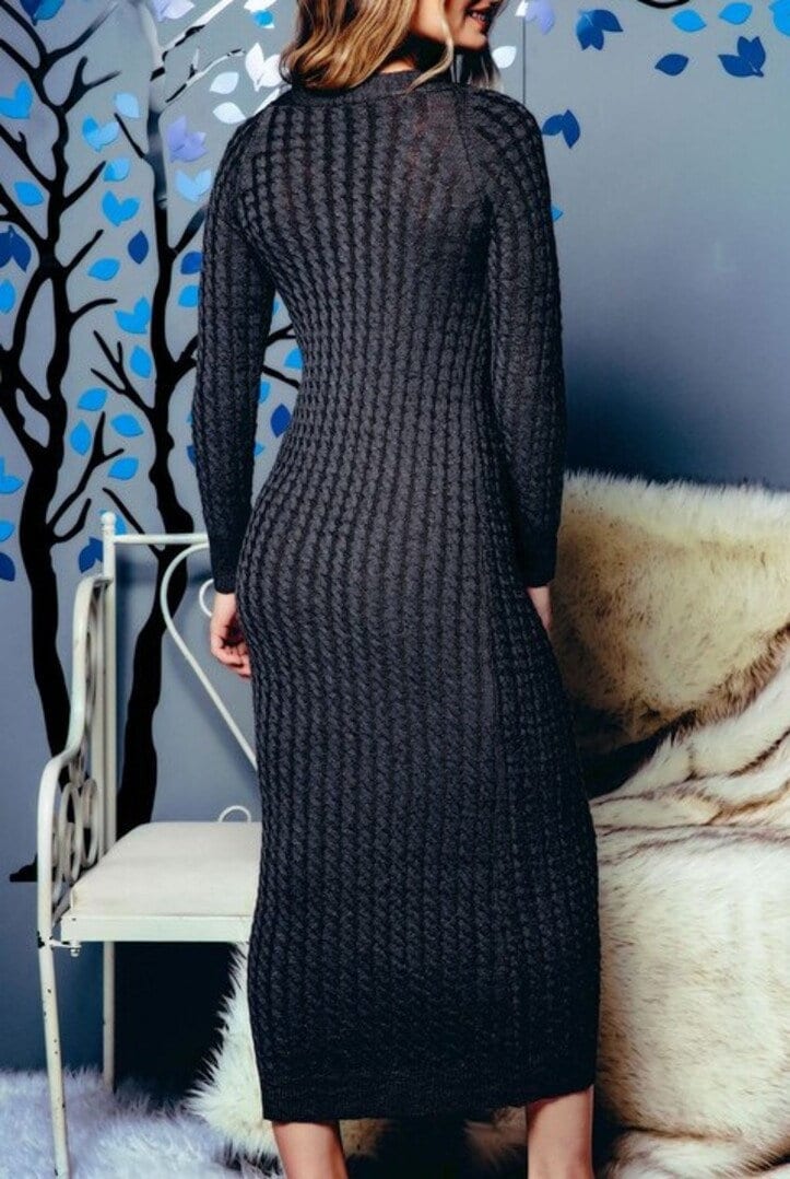 Women's Long Charcoal Gray Cable Knit Button Down Maxi Sweater Dress Warm  Fall Winter Dress Cardigan Duster Top - Etsy