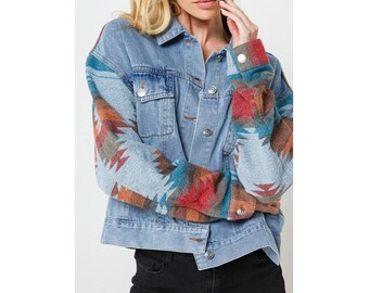 Denim Flannel Jacket - Etsy