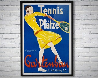 Tennis Platze Gartenbau Vintage Sports & Ski Poster Wall Decor /Canvas Print /Gift Poster Print Buy 2 Get 1 Free/Ships in 24 Hours