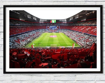 Allianz Arena Stadium Poster - Wall Decor /Canvas Print /Gift Poster Print  Buy 2 Get 1 Free /Ships in 24 Hours