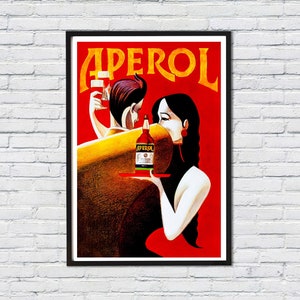 Aperol Liqueur Vintage Food&Drink Poster - Art Deco /Canvas Print /Gift Idea /Print Buy 2 Get 1 Free /Ships in 24 Hours