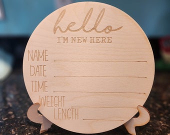 New Baby Wooden Sign - 2 options