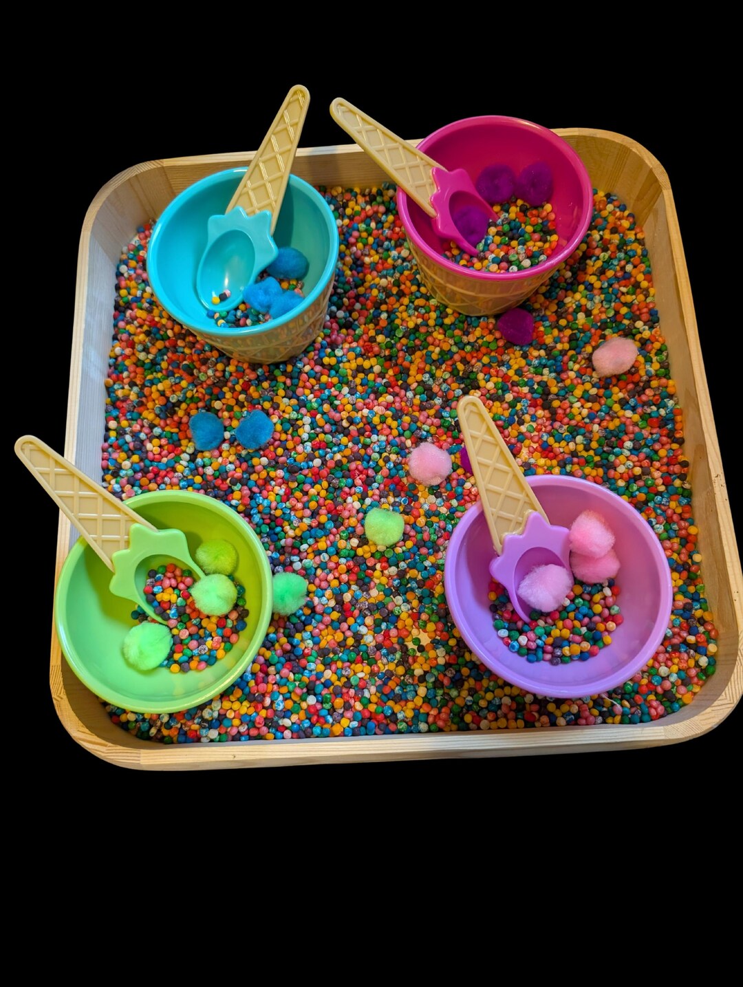 Ice Cream Sensory Bin, Preschool Fine Motor Activity, Color Sorting ...