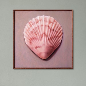 Coastal Wall Art, Shell Painting, Coastal Wall Decor, Beach House Wall Art | 12x12 Original Oil Painting Handmade Frame | Seashell Painting