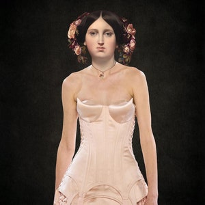 Splendida stampa artistica di moda in formato A2 in edizione limitata "Madame Moitessier indossa Simone Rocha"