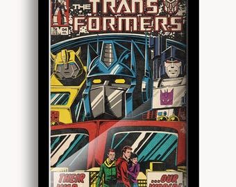 Transformers Comic Poster, Movie Poster Recreation