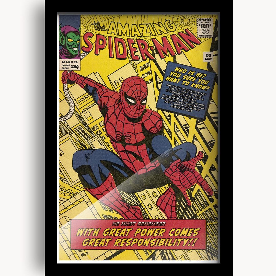 Spiderman Comic Wall Art, Movie Poster Recreation - Etsy
