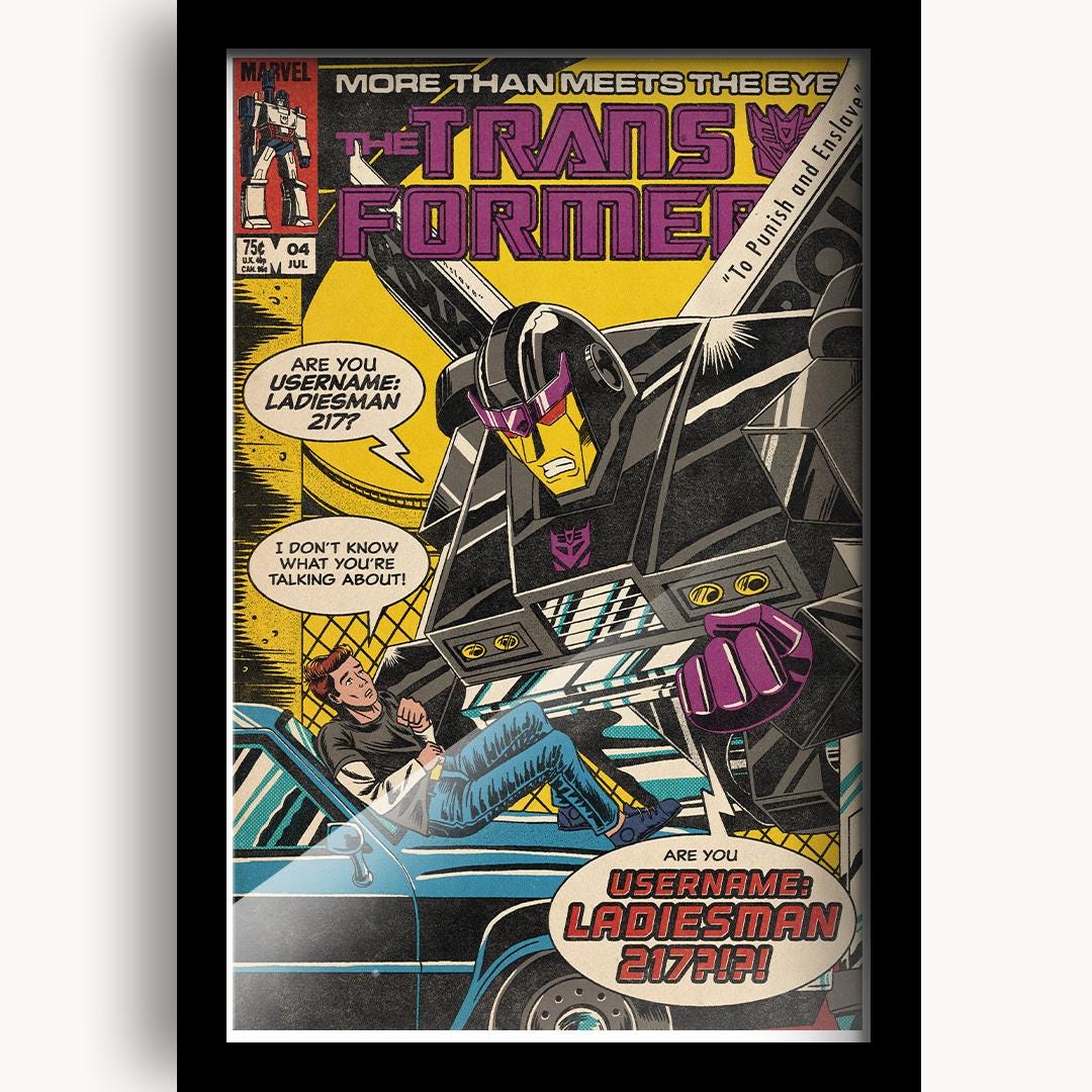 Transformers Comic Poster, Movie Scene Recreation - Etsy