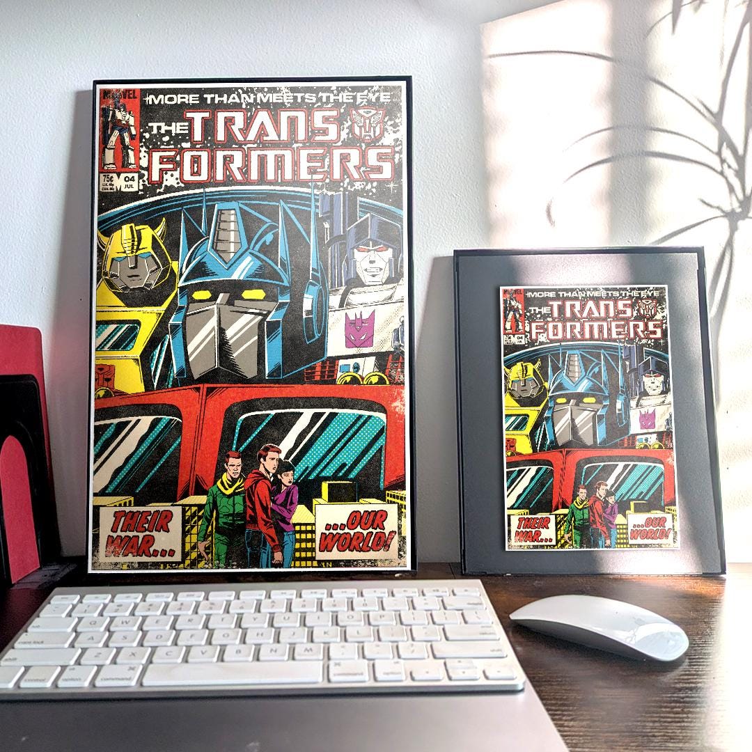 Transformers Comic Poster, Movie Poster Recreation - Etsy