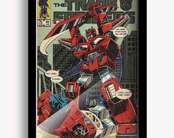 Transformers Comic Wall Art, Movie Scene Recreation - Etsy