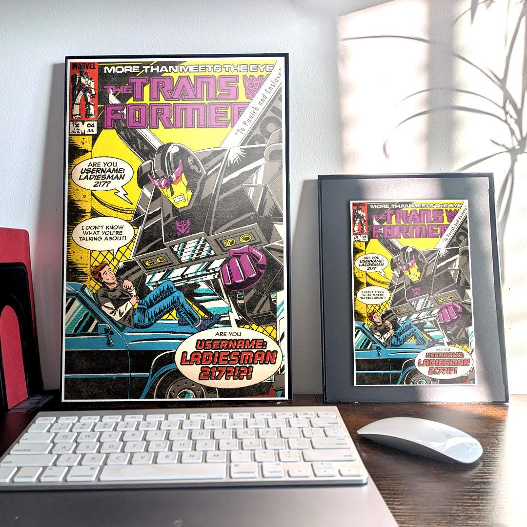 Transformers Comic Poster, Movie Scene Recreation - Etsy