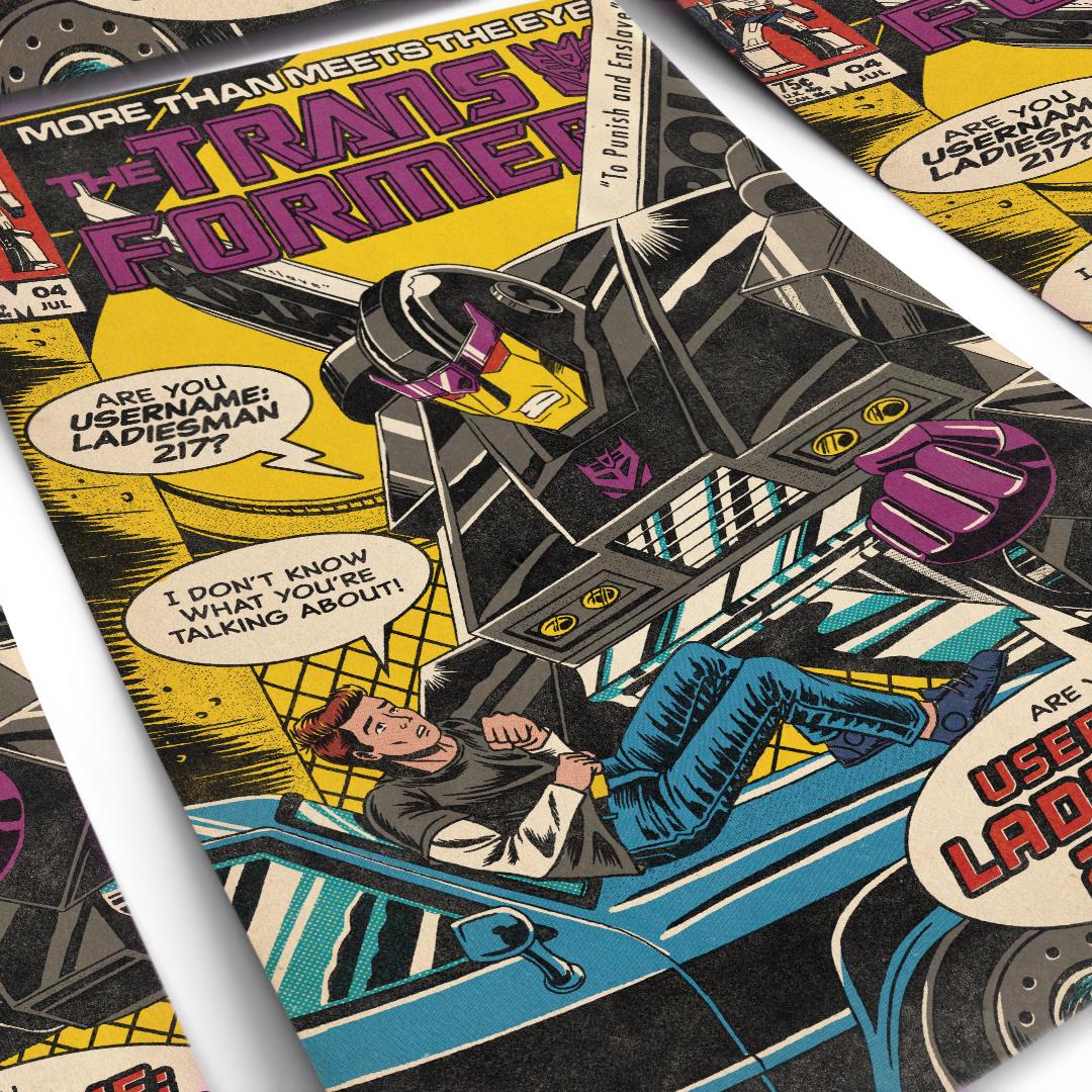 Transformers Comic Wall Art, Movie Scene Recreation - Etsy