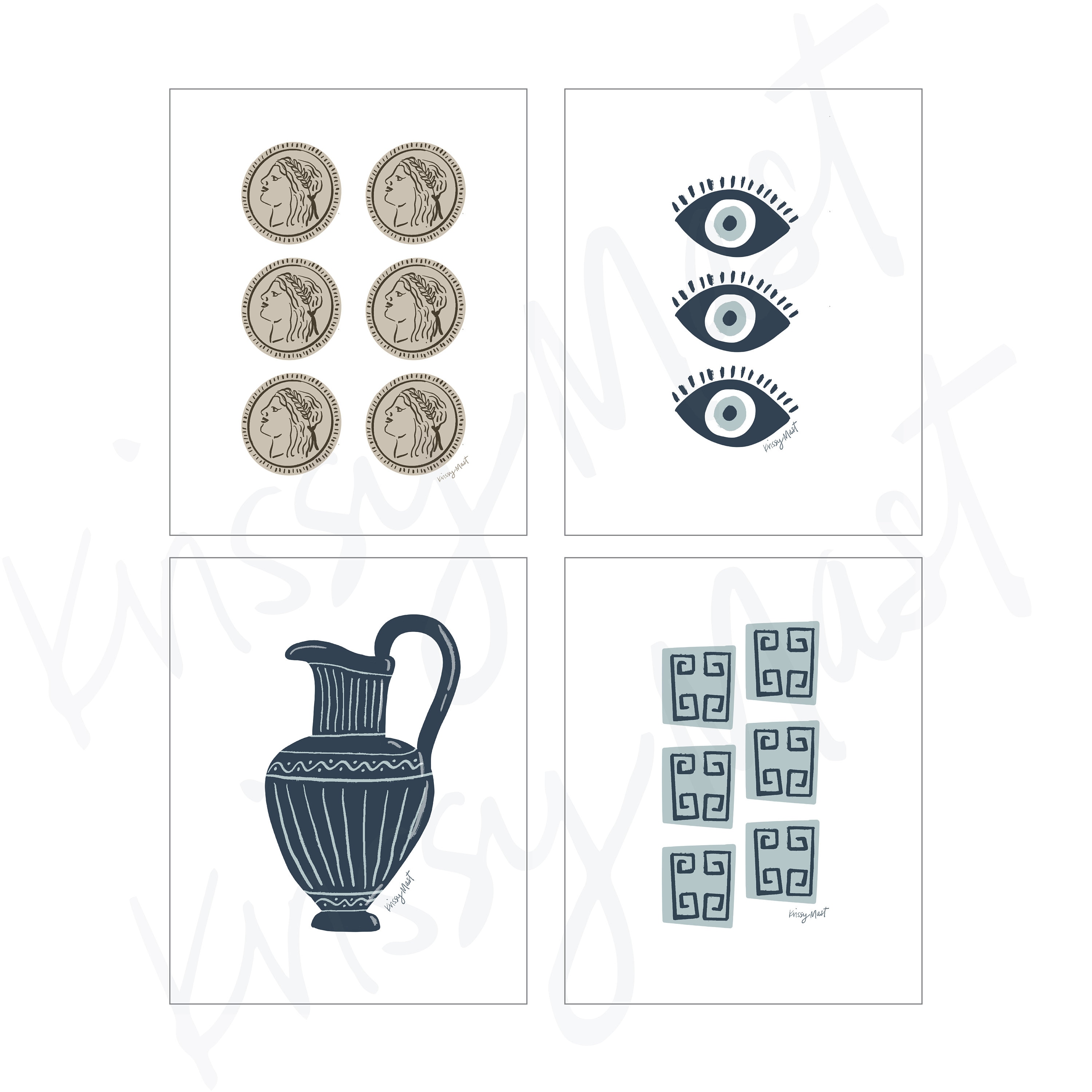 Gallery Wall Set of 36 Ancient Greek Prints - Greek Aesthetic Art - Set ...