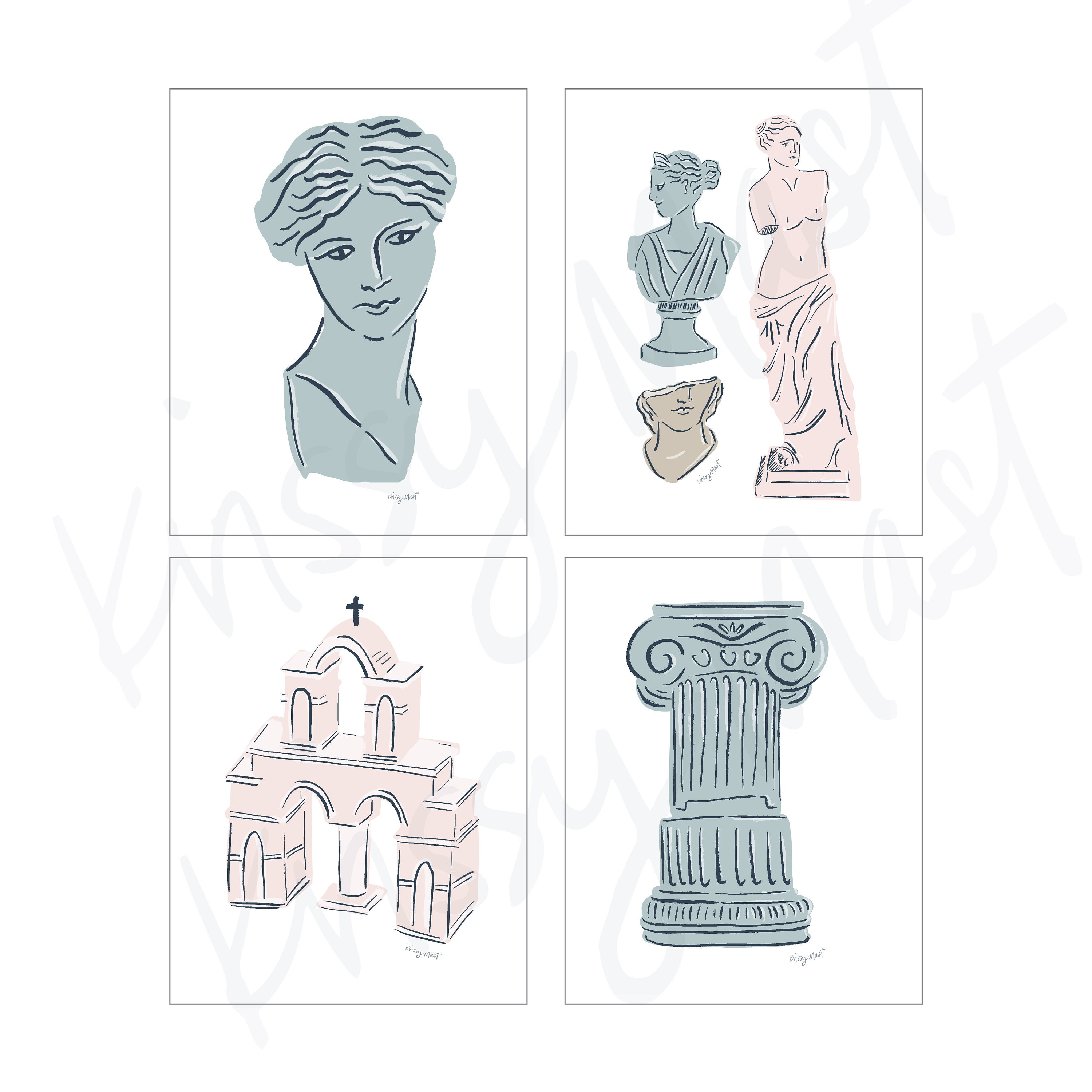 Gallery Wall Set of 36 Ancient Greek Prints - Greek Aesthetic Art - Set ...