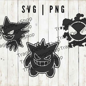 Pokemon halloween, Gengar svg, Haunter svg, pokemon svg, pokemon, gengar, gengar cricut svg, gengar clipart, pokemon clipart