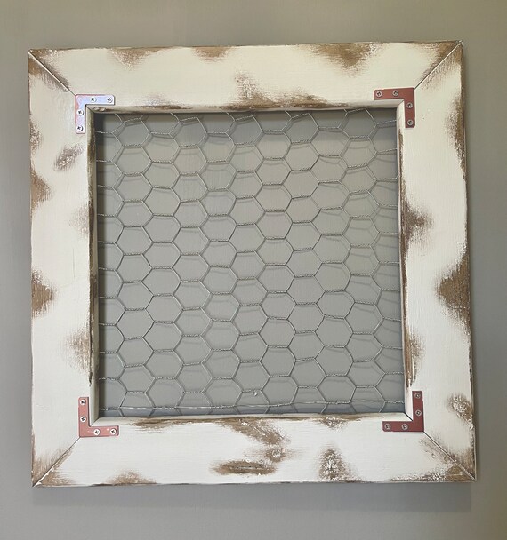 Rustic Gray Chicken Wire Frame