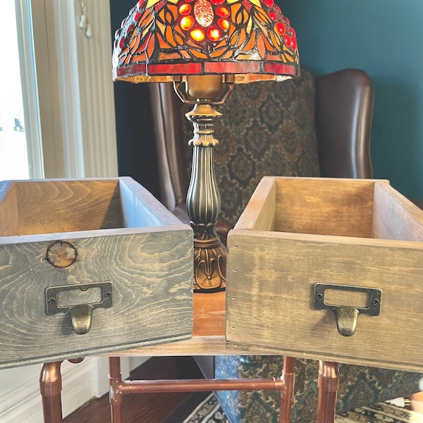 Handmade, vintage inspired card catalog drawer, library drawer, library file label, remote control caddy, wood storage box