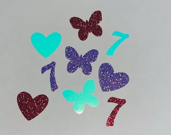 Stickers Kpop Concert - coeurs, papillons, sept (paquet de 30)