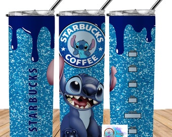 Stitch Starbucks, 20oz Tumbler, Stainless Steel, Sublimation