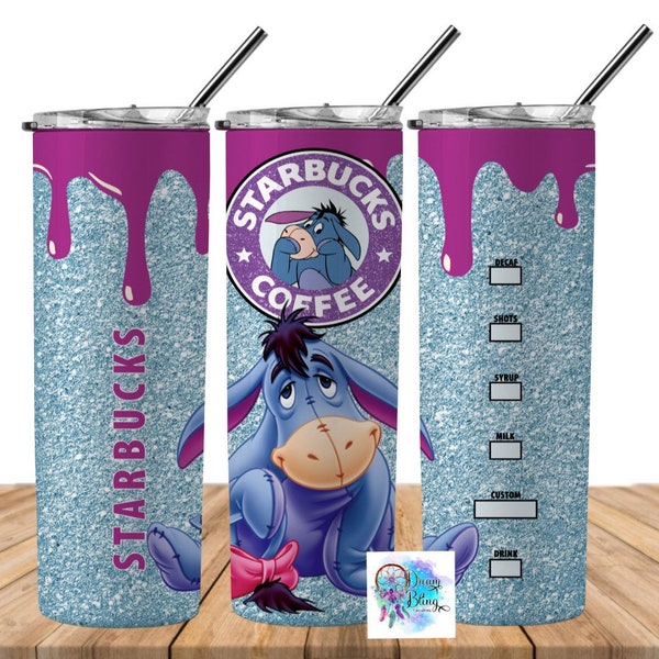 Eyore Starbucks, 20oz Tumbler, Stainless Steel, Sublimation