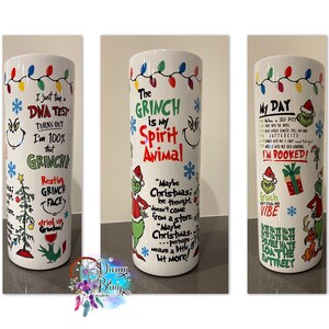 The Grinch is my Spirit Animal, 20oz Tumbler, Stainless Steel, Sublimation