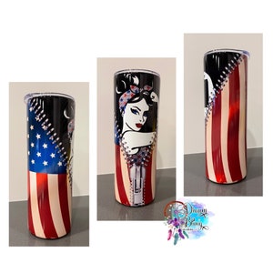 Patriotic Rosie, 20oz Tumbler, Stainless Steel, Sublimation