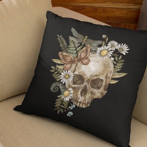Skull Print Pillow Covers, Halloween Throw Pillow Case, Gothic