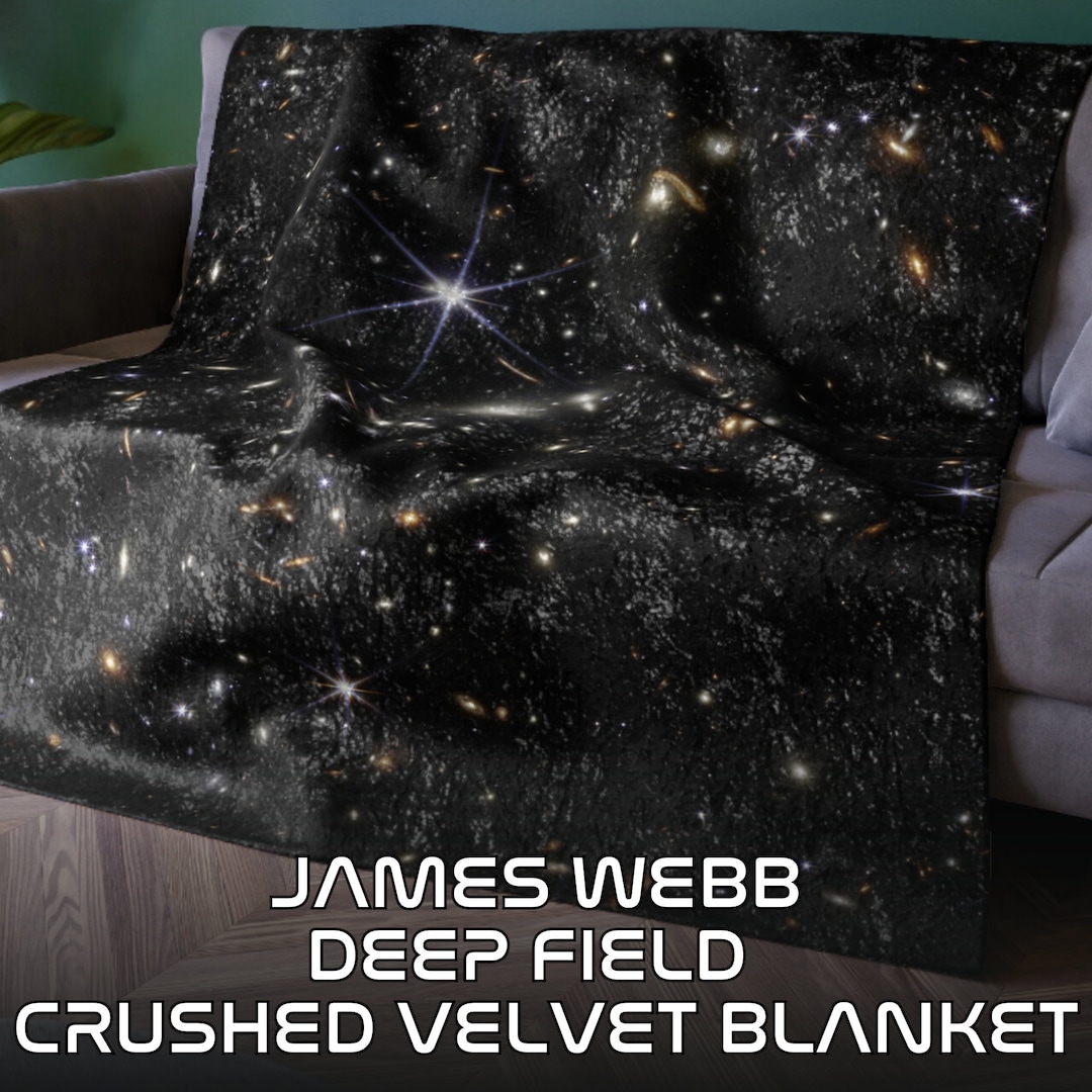 Space Blanket NASA Crushed Velvet Blanket DEEP FIELD James b