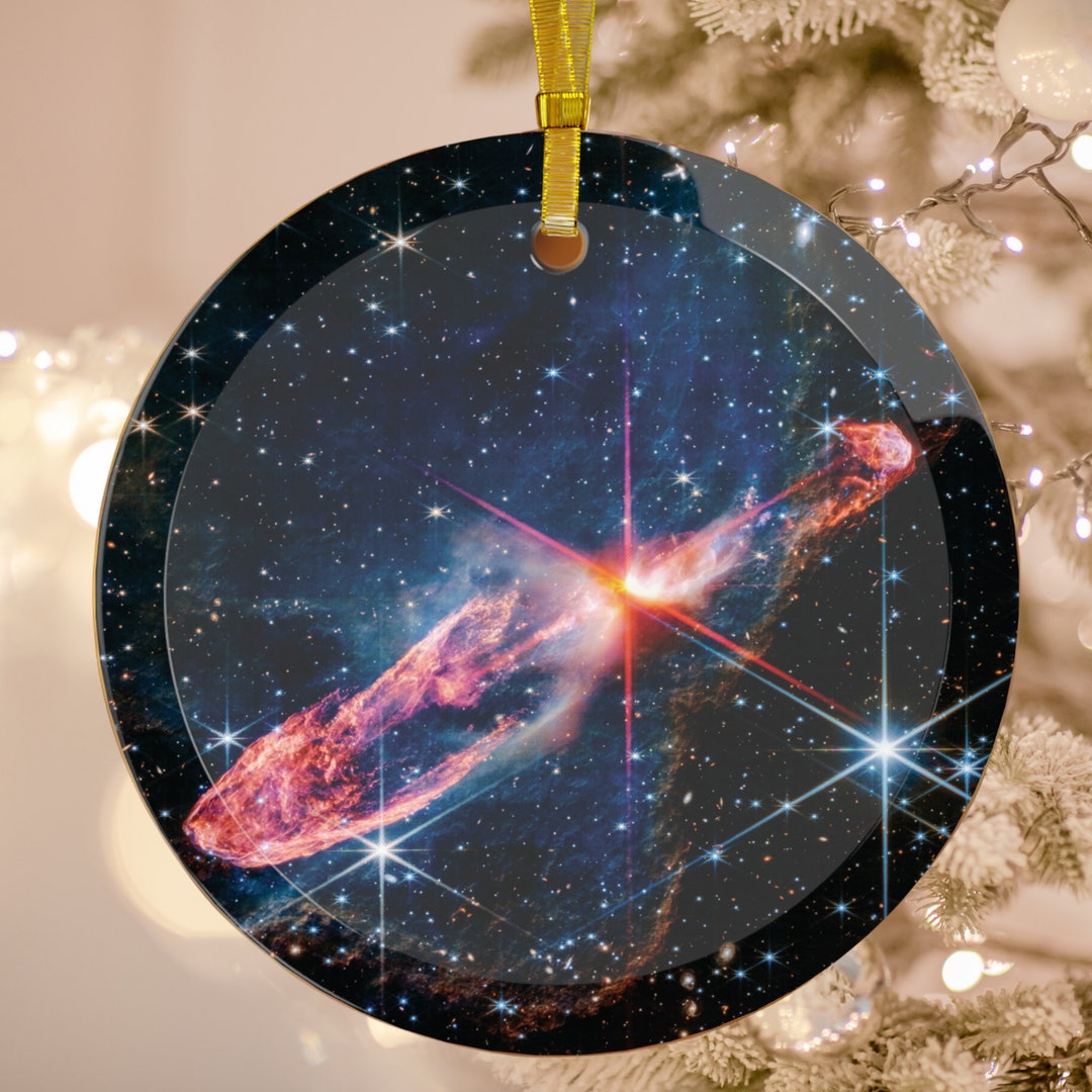 James b Space Telescope Glass Christmas Tree Ornament Herbigharo