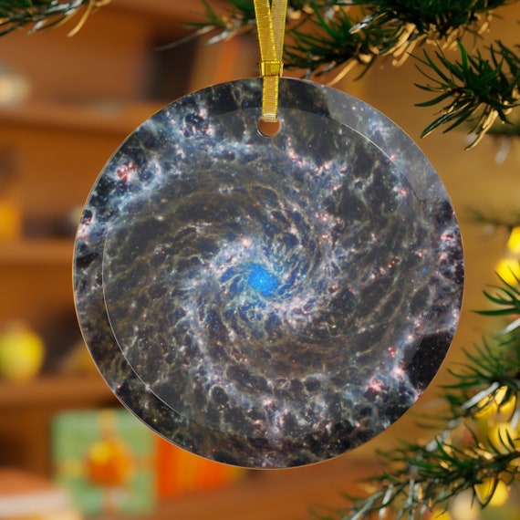 James b Space Telescope Glass Christmas Tree Ornament Etsy