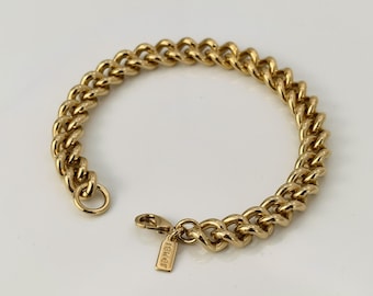 18K GL Solid Rounded Euro Curb Yellow Gold Bracelet