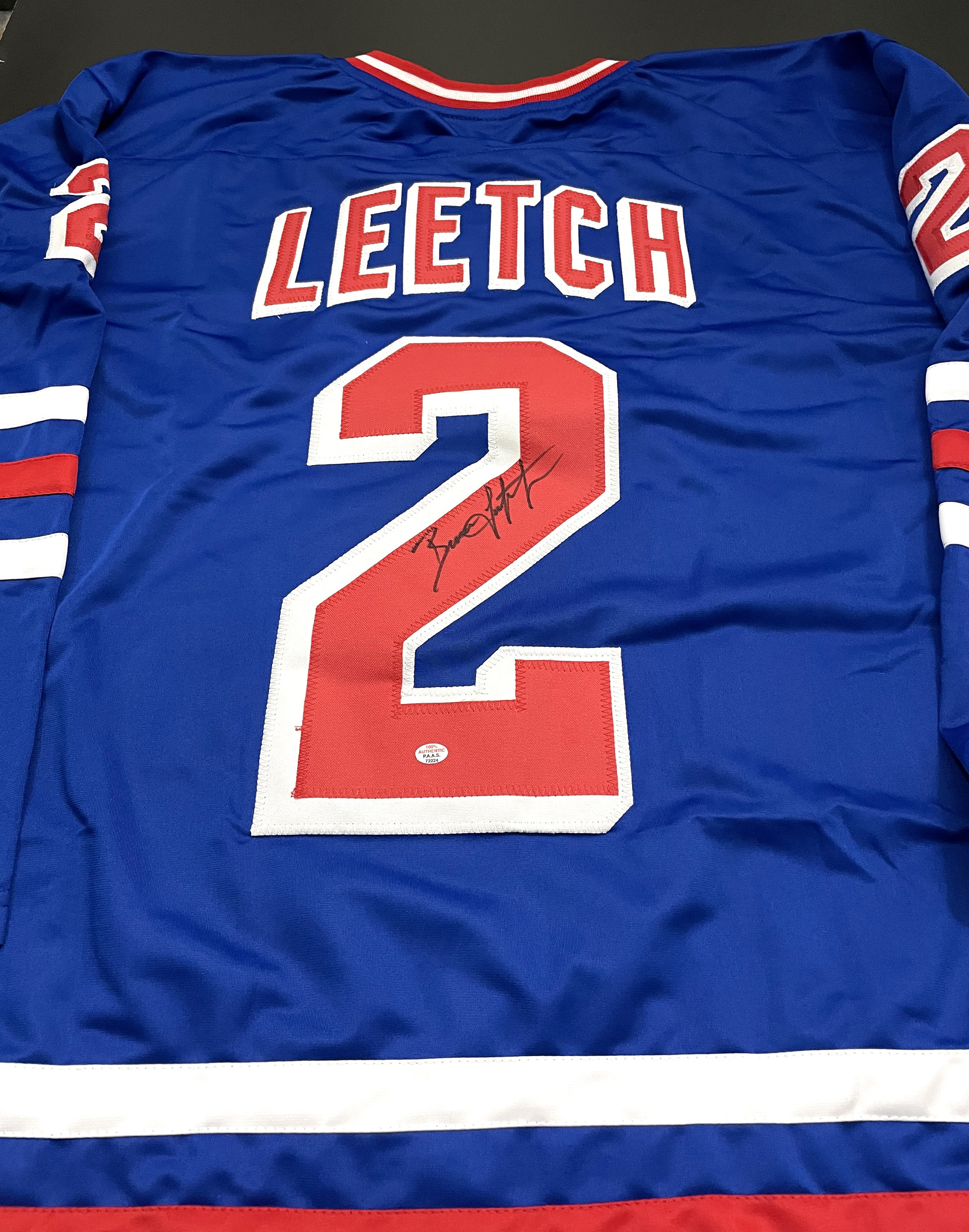 Brian Leetch Autographed CUSTOM NY Rangers Home Jersey (JSA)